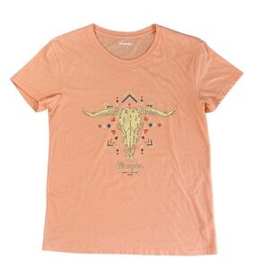 Wrangler Western Women's Longhorn Cattle Short Sleeve Graphic T-Shirt - Small